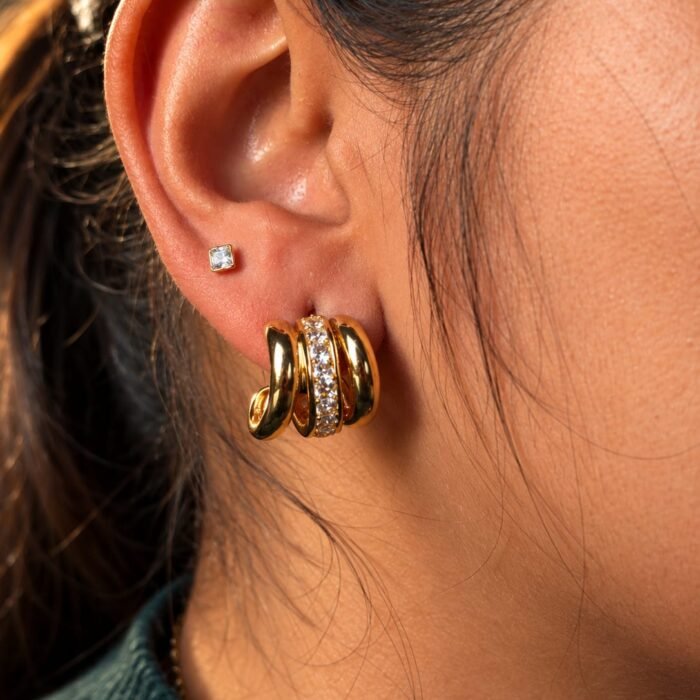 Golden Luxe Trio Hoop Earrings